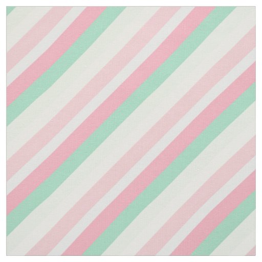 Pink Green Diagonal Stripe Pattern Fabric