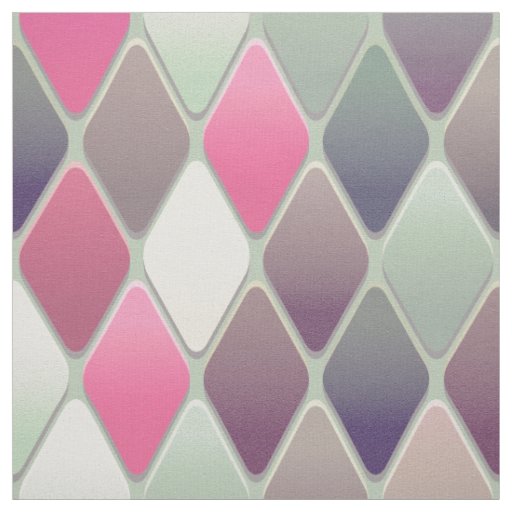 pink green diamond pastel print fabric