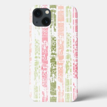 Pink & Green Distressed Clarinet Musician Iphone 13 Case by marchingbandstuff at Zazzle
