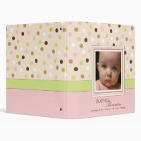 Pink   Green Dot Baby Girl Photo Album Binder