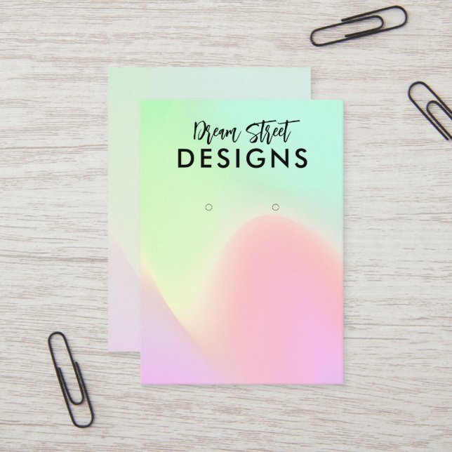 Pink Green Earring Display Card (Front/Back In Situ)