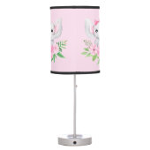  Pink Green Elephant Flowers Nursery Baby Girl Table Lamp (Back)