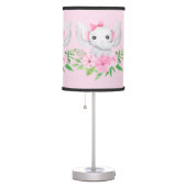  Pink Green Elephant Flowers Nursery Baby Girl Table Lamp (Right)