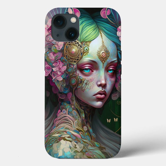 Pink Green Elf Fairy Woman Fantasy Art Case-Mate iPhone Case (Back)