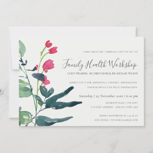 PINK GREEN FAUNA EUCALYPTUS WREATH WORKSHOP EVENT INVITATION