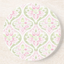 Pink Green Floral Abstract