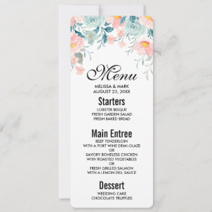Pink & Green Floral Border Invitation