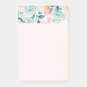 Pink & Green Floral Border Post-it Notes