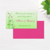 Pink, Green Floral, Butterflies Wedding Favor Tag (Desk)