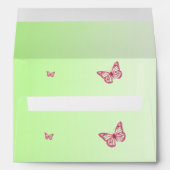 Pink Green Floral Butterfly Envelope for 5"x7"'s (Back (Bottom))