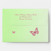 Pink Green Floral Butterfly Envelope for 5"x7"'s (Back (Top Flap))