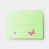Pink Green Floral Butterfly Envelope for RSVP's (Back (Top Flap))