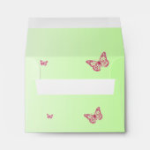 Pink Green Floral Butterfly Envelope for RSVP's (Back (Bottom))