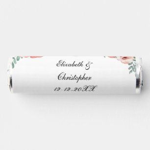 Pink Green Floral Elegant Wedding  Breath Savers® Mints