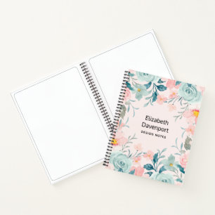 Pink & Green Floral Frame Notebook