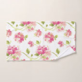 Pink Green Floral Pattern Bath Towel Set | Zazzle