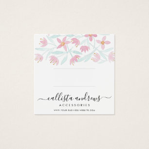 Pink Green Floral Watercolor Hair Clip Display