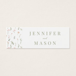 Pink Green Floral Wedding QR Registry Insert Card