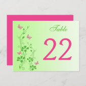 Pink Green Floral with Butterflies Table Number (Front/Back)