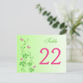 Pink Green Floral with Butterflies Table Number (Standing Front)