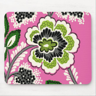 Pink Green Flowers Mousepad