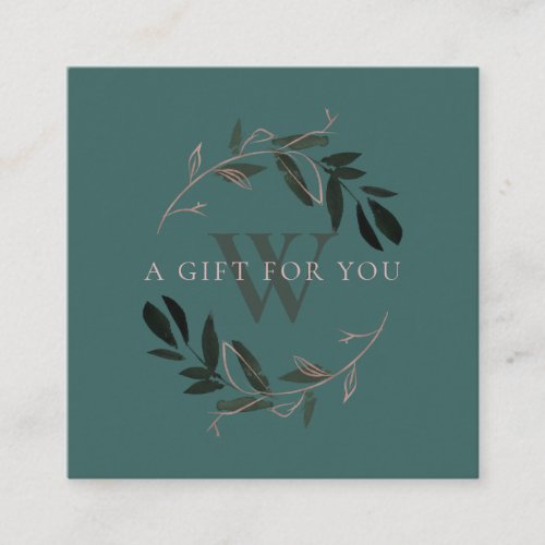 PINK GREEN FOLIAGE INITIAL WREATH GIFT CERTIFICATE
