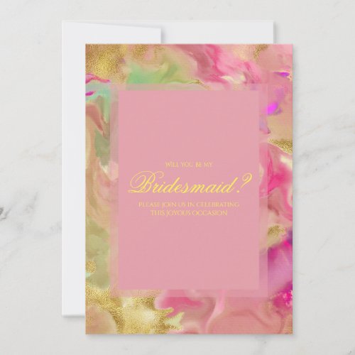 Pink green gold marble in invitations 