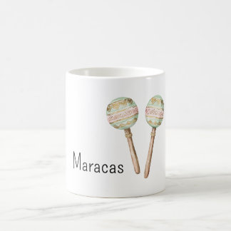 Pink Green Gold Mexican Maracas  Coffee Mug