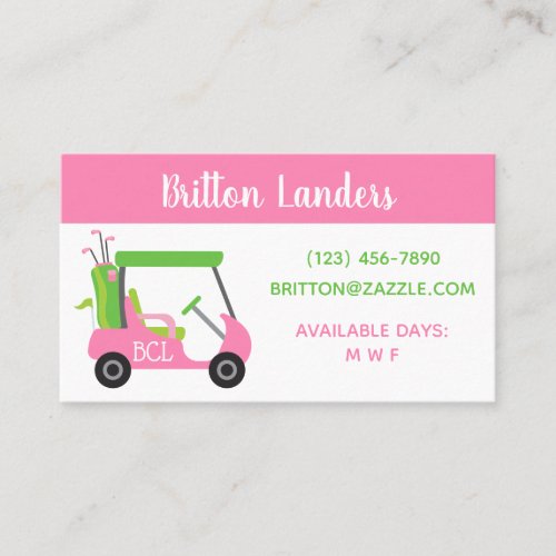 Pink  Green Golf Business or Contact Cards