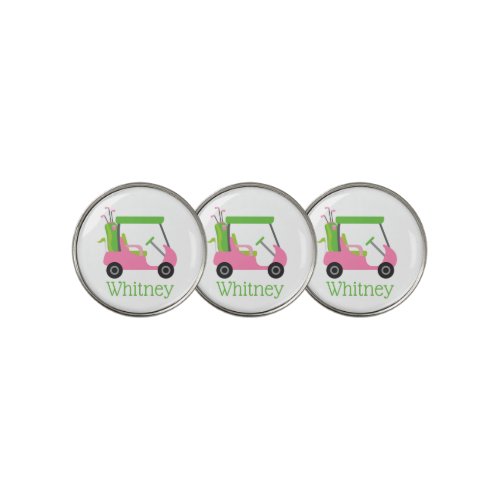 Pink  Green Golf Cart Golf Ball Markers