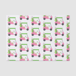 Pink & Green Golf Cart Tissue Paper