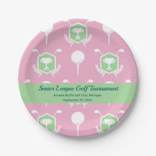 Pink & Green - Golf League Party Plate