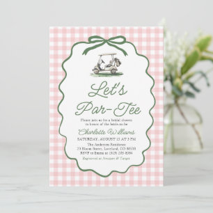 Pink Green Golf Let's Par-Tee Bridal Shower Invitation
