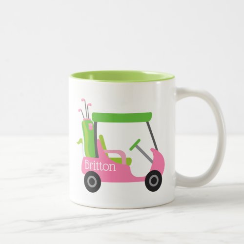 Pink  Green Golf Personalized Mug
