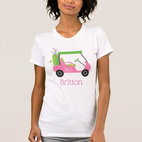 Pink  Green Golf Personalized T_shirt