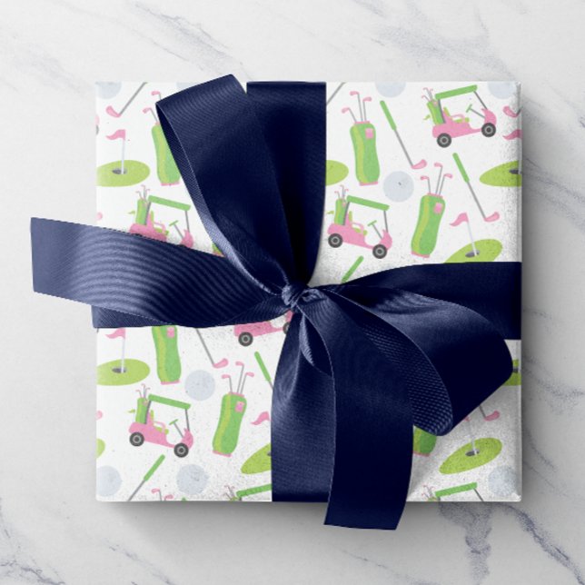 Pink & Green Golf Wrapping Paper (Creator Uploaded)