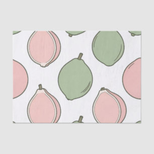 Pink Green Guava Pattern Tissue Paper