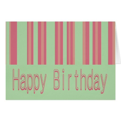 pink green happy birthday greeting card | Zazzle