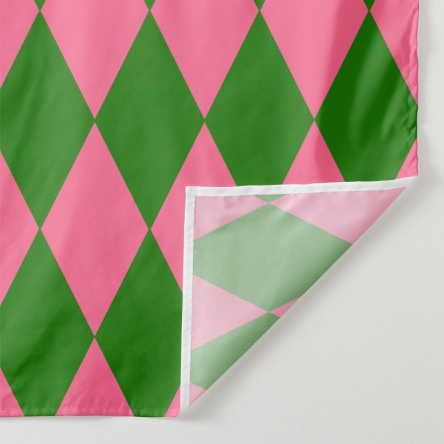 Pink Green Harlequin Checkered Design  Fabric (Creator Uploaded)
