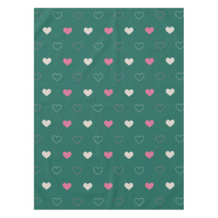 Pink & Green Heart Seamless Pattern Cute Minimal Tablecloth