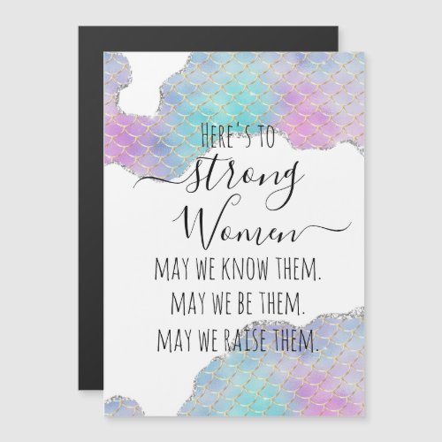 Pink  Green Iridescent Strong Women Quote Gift