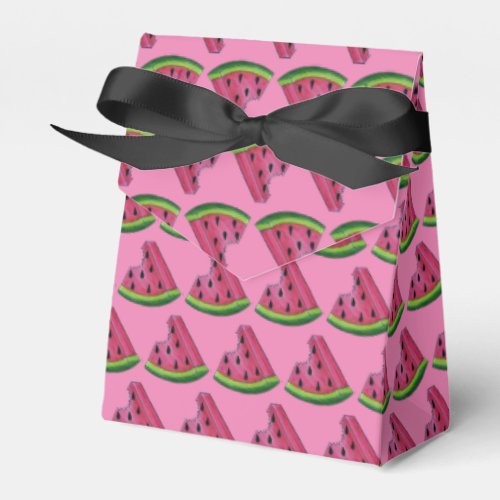 Pink Green Juicy Watermelon Melon Slice Fruit Favor Boxes