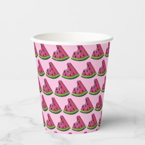 Pink Green Juicy Watermelon Melon Slice Fruit Paper Cups