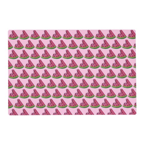 Pink Green Juicy Watermelon Melon Slice Fruit Placemat