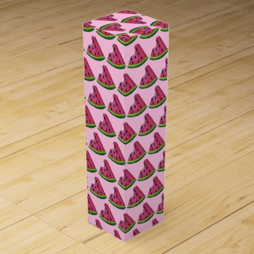 Pink Green Juicy Watermelon Melon Slice Fruit Wine Box