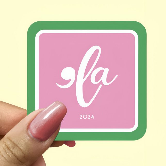 Pink Green Kamala 2024 Say Her Name  Square Sticker (Pink Green Kamala 2024 Say Her Name Square Sticker)