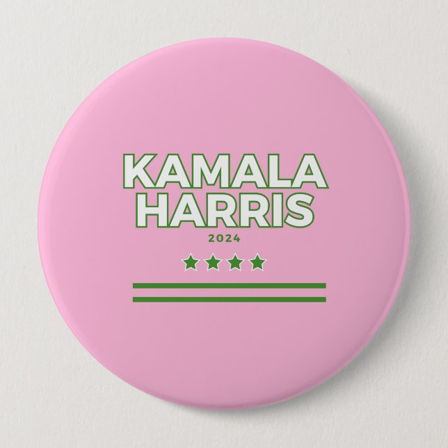 Pink & Green Kamala Harris Button (Front)