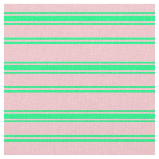 Pink & Green Lined Pattern Fabric