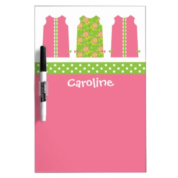 Pink & Green Lollipop Shift Dress Dry Erase Board by GemAnn at Zazzle