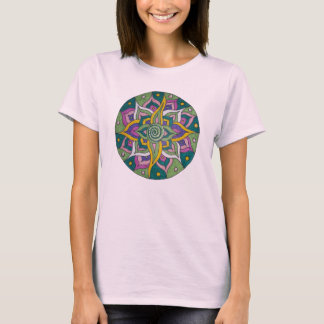 Pink/Green Lotus Mandala T-shirt